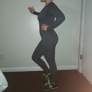 Long sleeve grey one piece